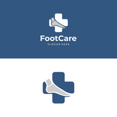 Orthopedic ankle bone logo design chiropratic clinic icon symbol medical foot care logo