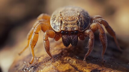 Ticks Bug. Close-up of a Small Wheel Carried by Tick, Disease Carrier