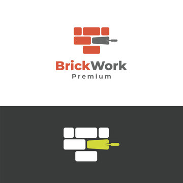 brick wall bricklayer logo icon symbol vector illustration