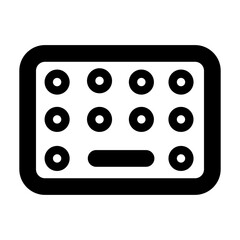 Clean line vector icon keyboard for user interface design. Ideal for web dashboards, mobile apps, UI kits, and prototypes. Scalable SVG format for easy integration in digital projects.