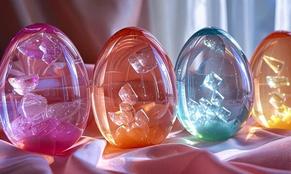 crystal yoni egg in pastel colors