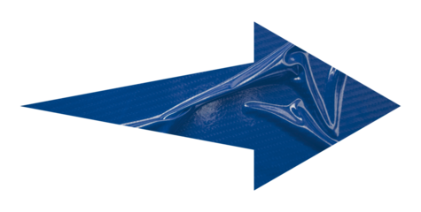 Blue crumpled paper arrow isolated on transparent background