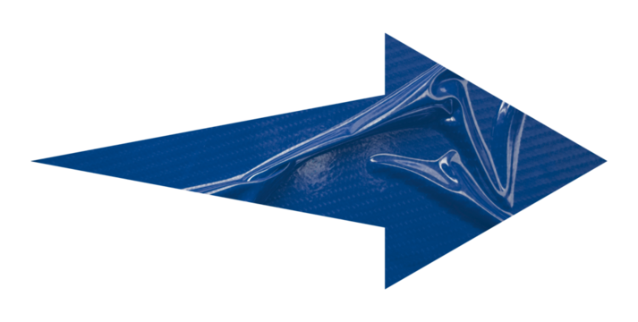 Blue crumpled paper arrow isolated on transparent background