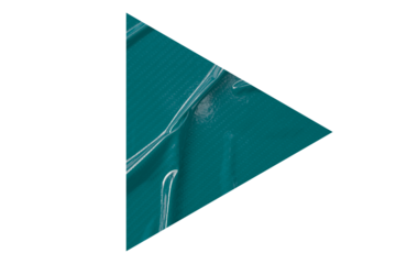 Green crumpled paper arrow isolated on transparent background