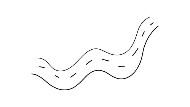 road animatio on white background
