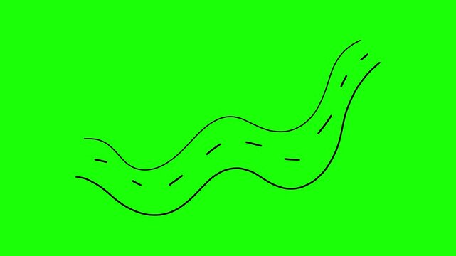 road animatio on green background