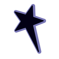 Stars retro with contour