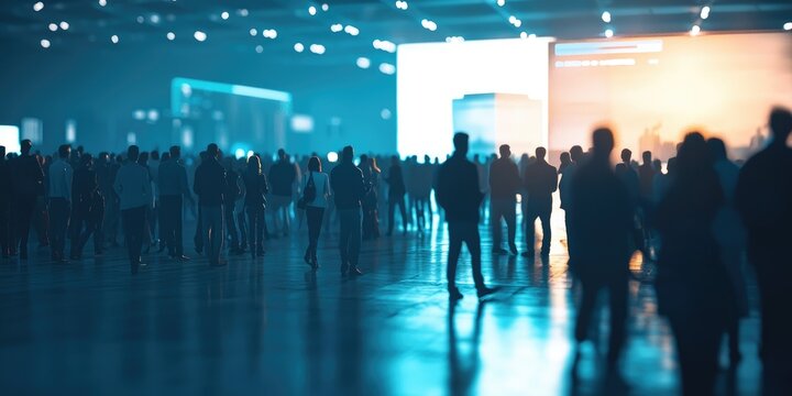 abstract blurred event with people for background - Powered by Adobe
