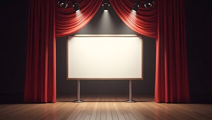 Exhibition Display Mockup: Blank Billboard in the Stage