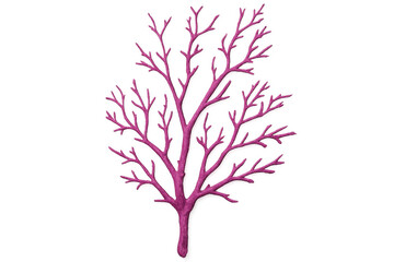 Naklejka premium Pink coral branch spreading its intricate structure on a transparent background, perfect for nature-themed designs
