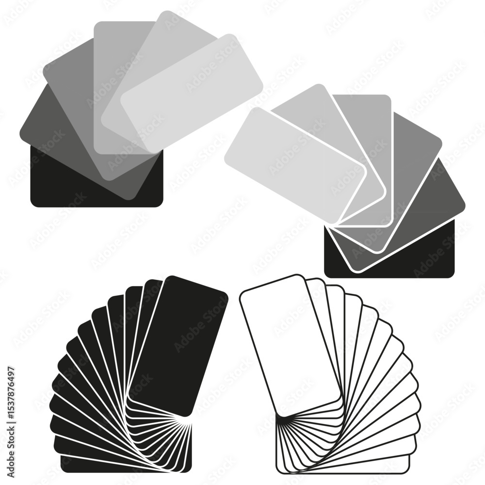 Aufkleber gradient swatch symbol. color fan shape. vector palette icon. abstract layered design.