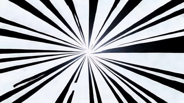 animation featuring black white speed lines that create ray starburst sunburst effect designed animestyle motion comics perfect Tube mobile phone viewing 4K abstract action art background