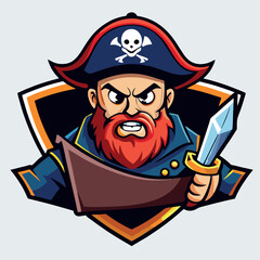 design logo icon character illustration mascot angry pirate