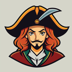 design logo icon character illustration mascot female pirate