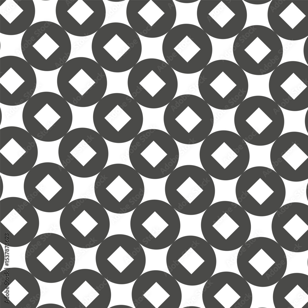 Poster rhombus pattern vector. geometric tile repeat. abstract black layout. white background.