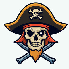 design logo icon character illustration mascot skull pirate