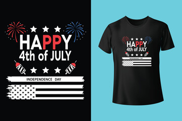 Happy 4th July independence day t-shirt design. graphic vector print for t shirt and background print design.