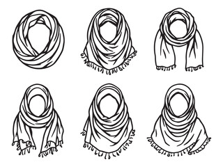 womens scarf clear vision simple line art