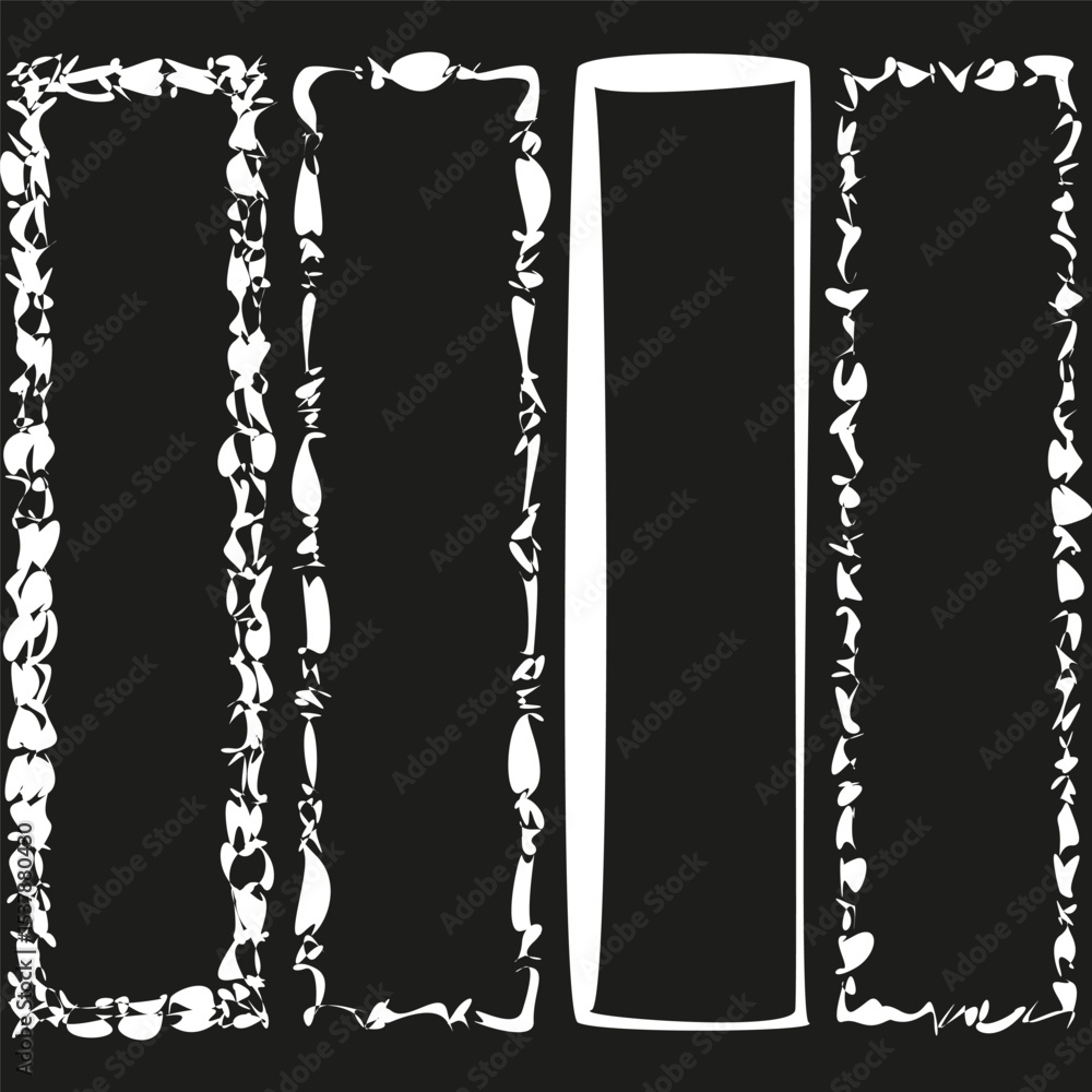 Poster striped border frame. linear pattern design. vector rectangle outline. black white stripes.