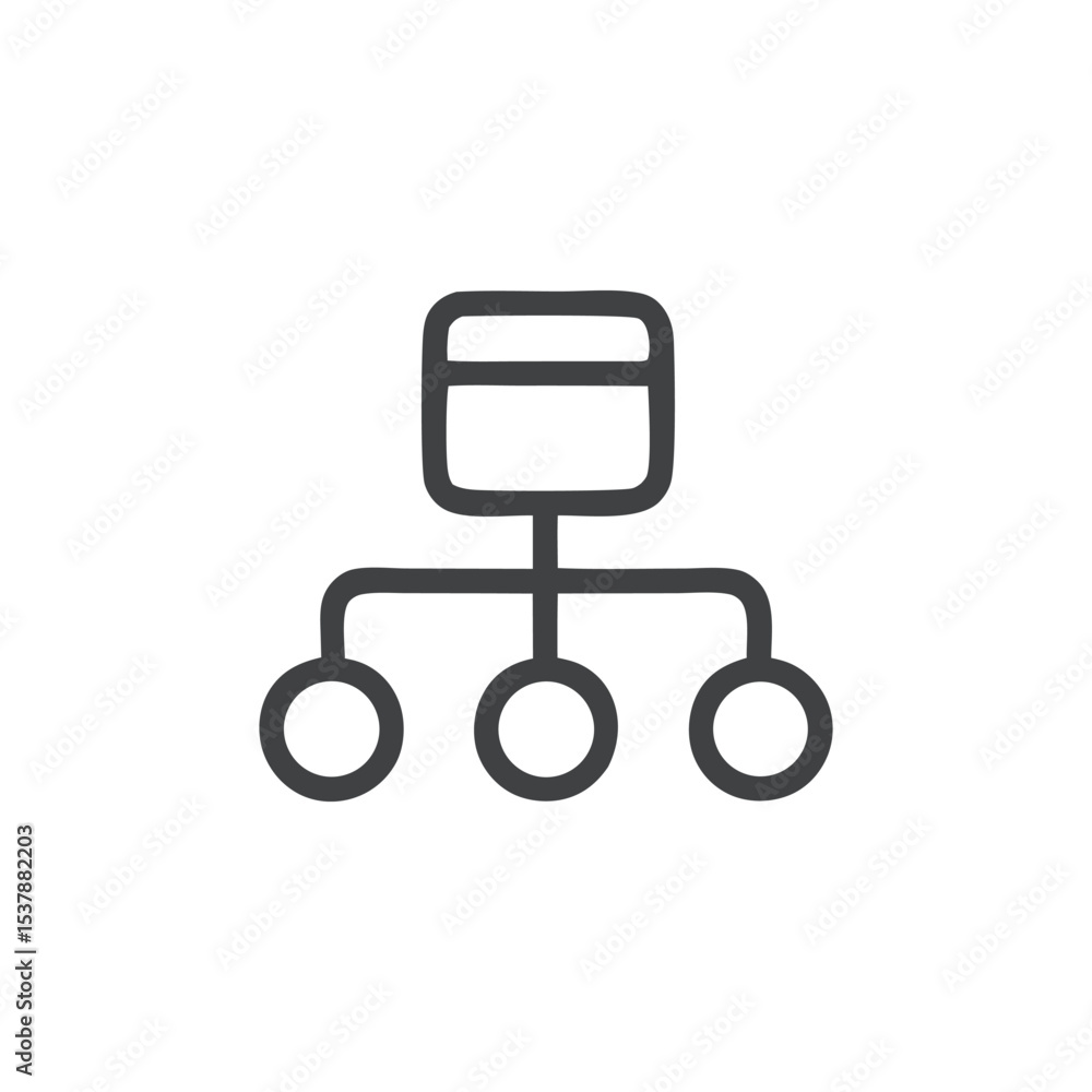 Poster simple illustration of a hierarchical diagram, showcasing data connections and structure.