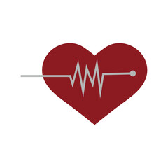 healthy heart logo icon illustration flat