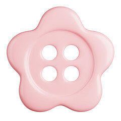 Pink Flower Sewing Button
