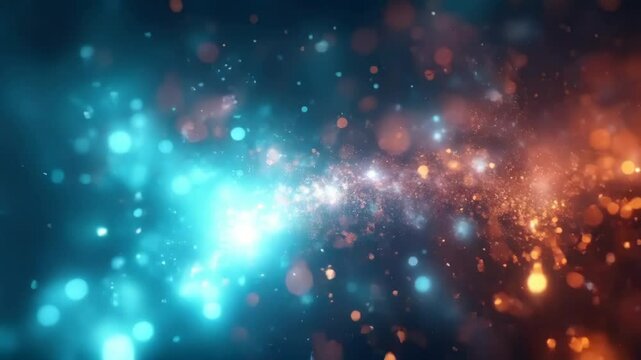 Glowing particle effect with unique attributes for video overlays and cinematic use.