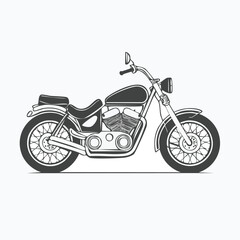 Fototapeta premium Motorcycle line drawing featuring smooth sketch-style strokes in a refined black and white vector design.