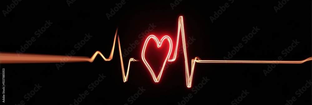 Poster heartbeat monitor line transitions into a risk meter displaying minimal upper zone, symbolizing heal