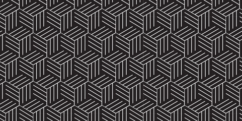 Hexagon fabric geometric pattern Seamless. Abstract ornament diamond tile design. Vector mosaic tile design closeup.