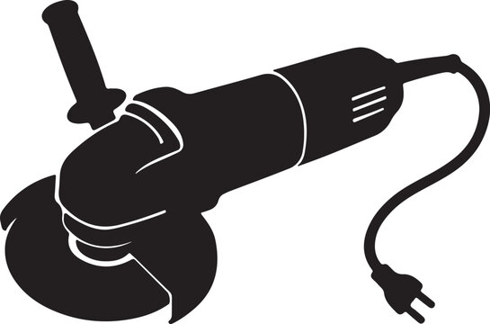 black angle grinder tool clip art preview
