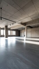 Modern Industrial Loft Space Minimalist Concrete Interior Design.