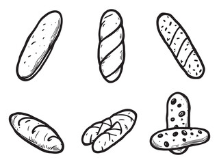 Baguette bread vector art design