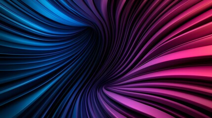 Obraz premium The image contains a swirling vortex of parallel, curved lines that transition smoothly from shades of deep blue to vibrant purple.