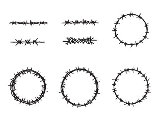 Barbed wire line art pack