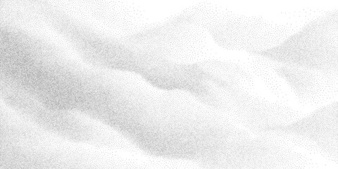 Soft grain texture with flowing stipple pattern and subtle halftone dots. Abstract monochrome gradient surface for collage and poster design. Vector illustration