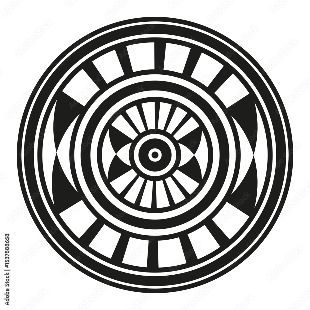 Poster mechanical circle shape. gear vector symbol. abstract wheel design. symmetry element.