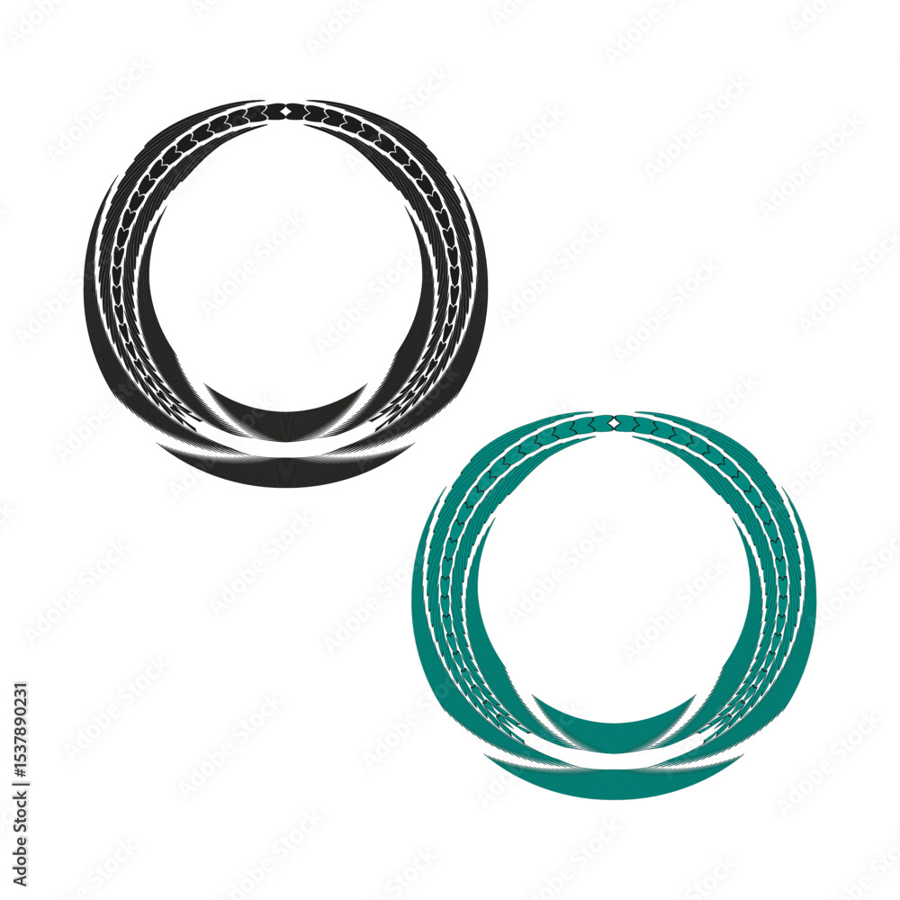 Poster black circles outline. minimalist ring shapes. abstract vector forms. simple graphic element.