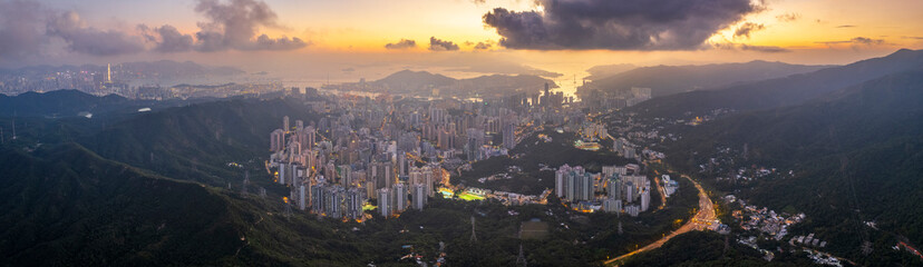 Hong Kong Cityscape Viewed from Shing Mun Reservoir