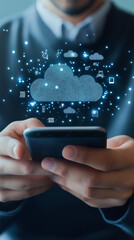 Businessman Using Mobile Phone Background 2025