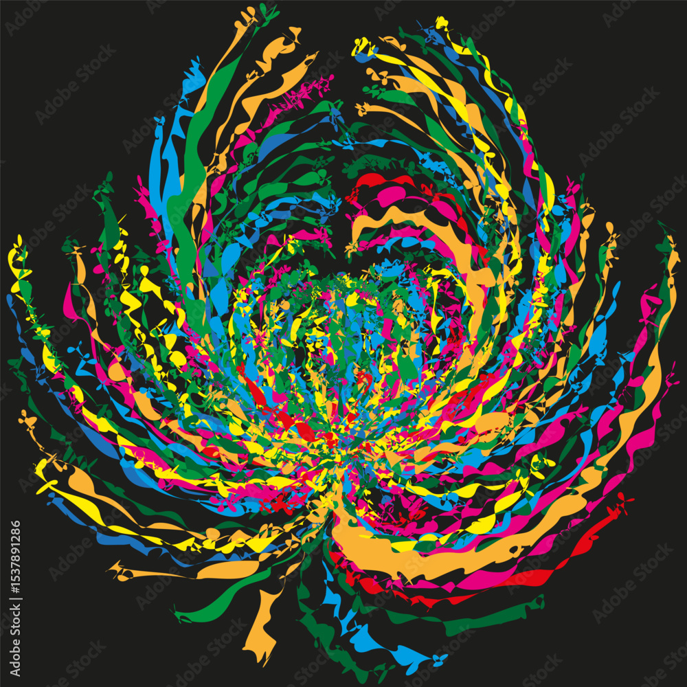 Poster abstract color explosion. dynamic paint splash. vibrant vector energy. artistic chaotic motion.