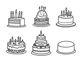 Minimalist Birthday Cake Sketch Design