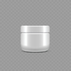 Blank White Cream Jar Mockup for Cosmetic Branding .Vector