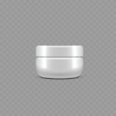 Blank White Cream Jar Mockup for Cosmetic Branding .Vector