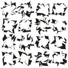 Arrow movement icon. Flying direction shape. Vector dynamic figure. Abstract motion symbol.
