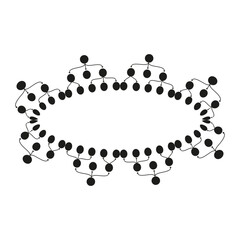 Oval connection scheme. Network node structure. Vector flow pattern. Data diagram circle.