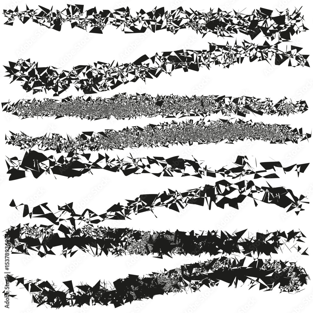 Aufkleber grunge stripe set. horizontal brush texture. rough ink bands. vector distressed pattern.