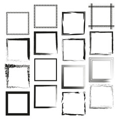 Square frame icon. Geometric grid symbol. White checker layout. Vector illustration.