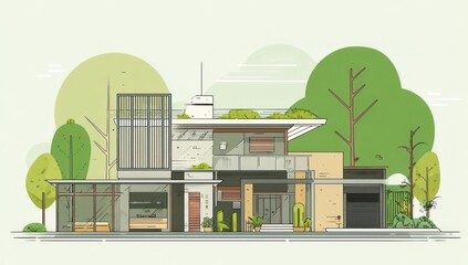 Clean design of a modern house, featuring elegant simplicity in its structure and style.