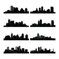 baltimore city skyline silhouette set, Black & White silhouette set